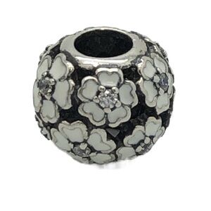 Authentic Pandora Sterling Silver Primrose Meadow White Enamel - MINT